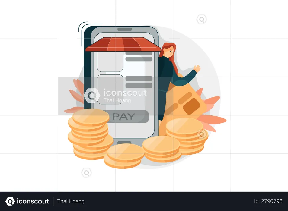Pay By Card  Illustration