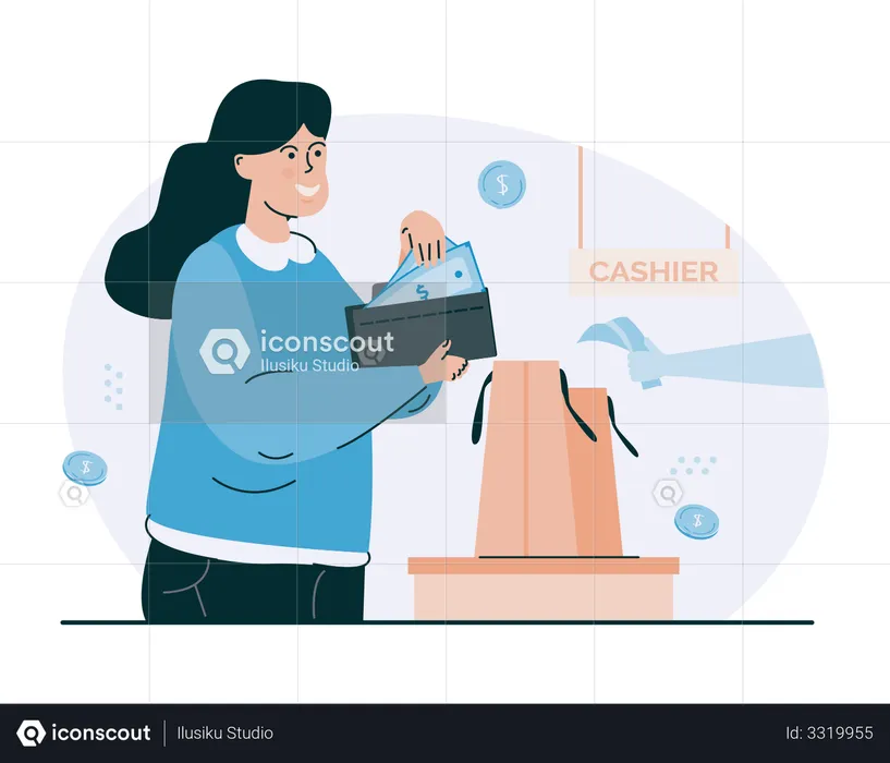 Pay with cash  Illustration