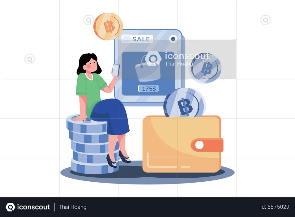Pay With Cryptocurrency  Illustration