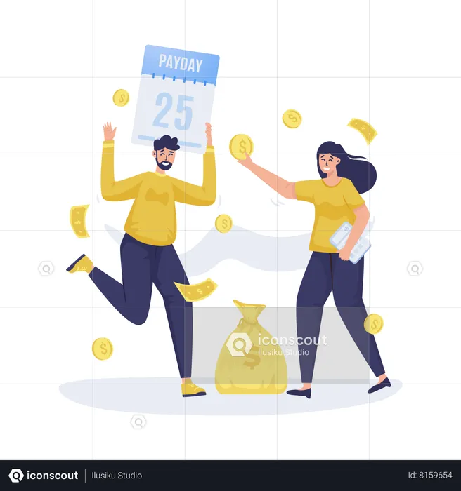 Payday celebration  Illustration