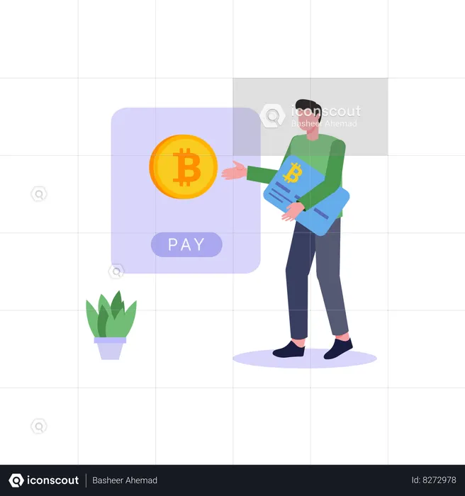 Paying Through Bitcoin  Illustration