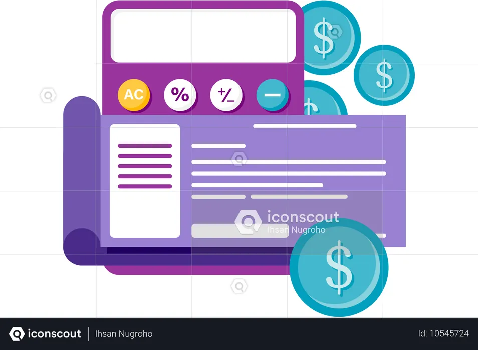 Payment receipts and calculator  Illustration