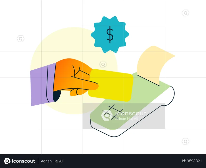 Payment via card  Illustration