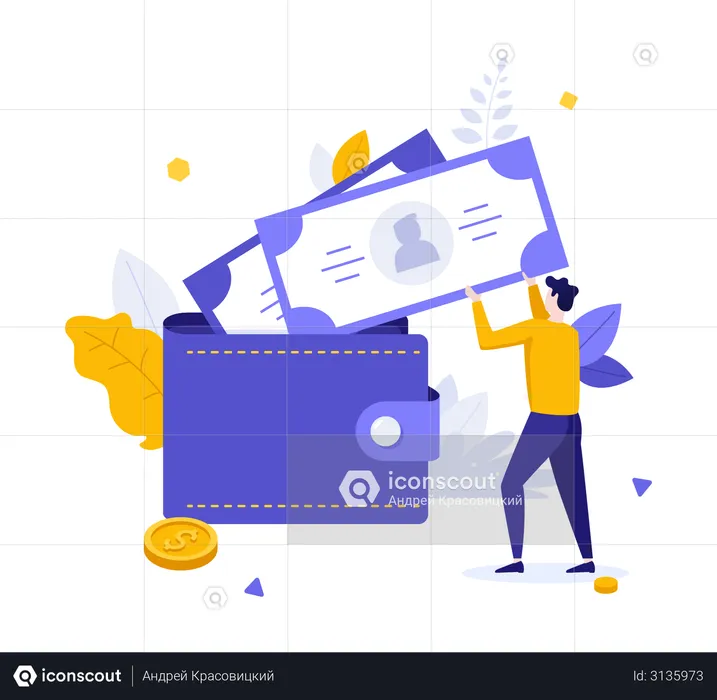 Payment via digital wallet  Illustration