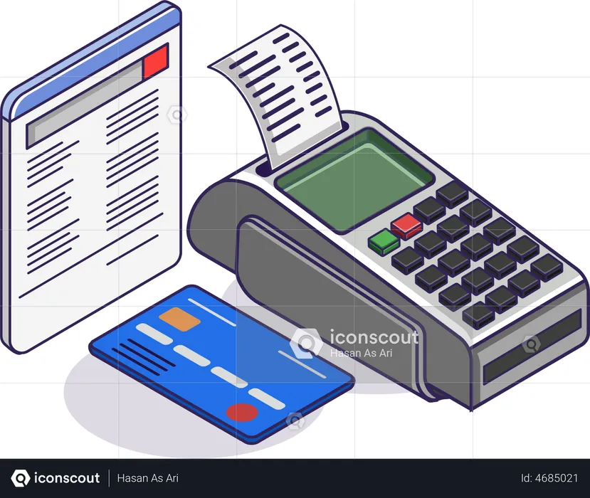Payment with Swiping machine  Illustration