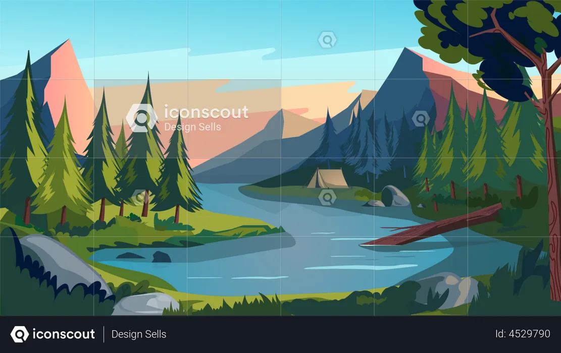 Paysage de montagne  Illustration
