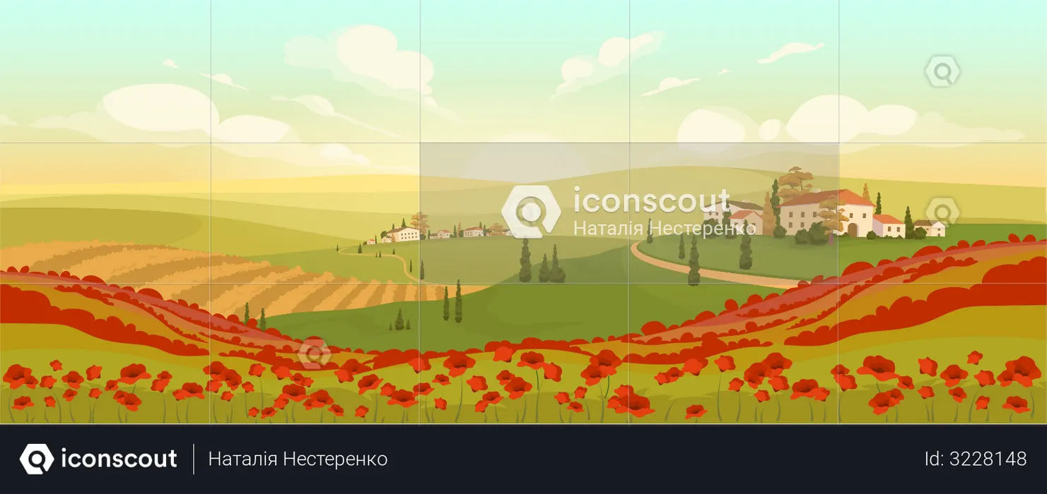Paysage toscan classique  Illustration