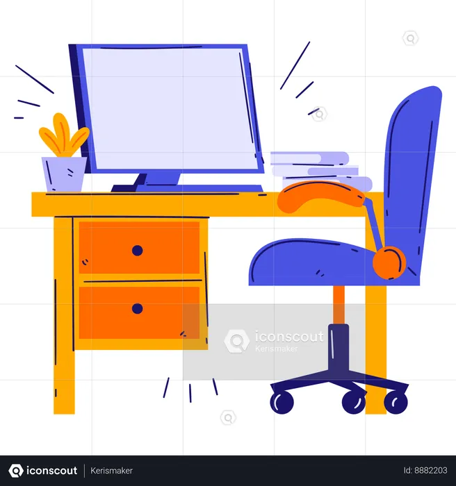 PC Working Space  Illustration