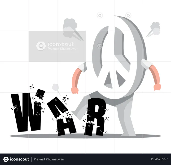 Peace crashing war  Illustration