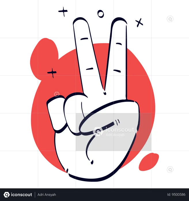 Peace Hand Gesture  Illustration
