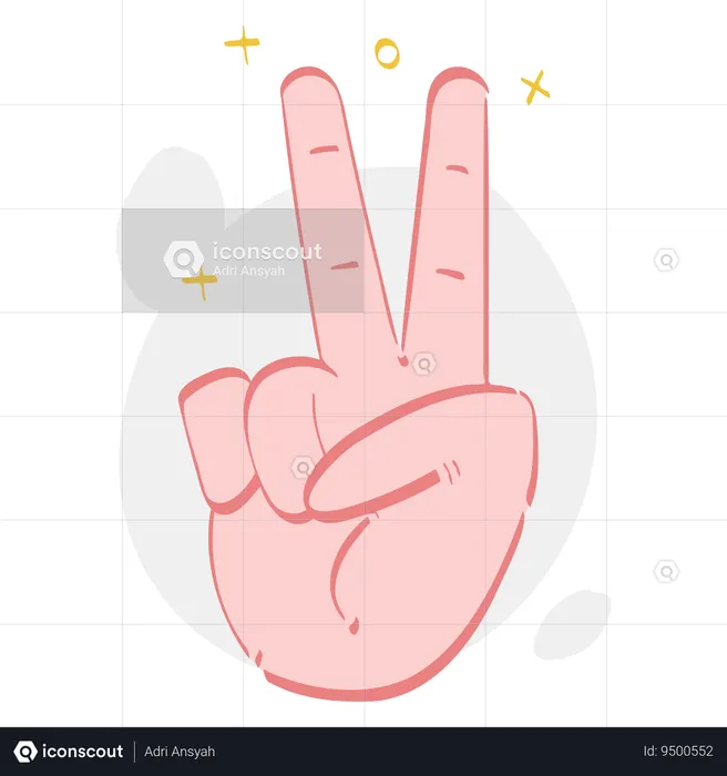 Peace Hand Gesture  Illustration