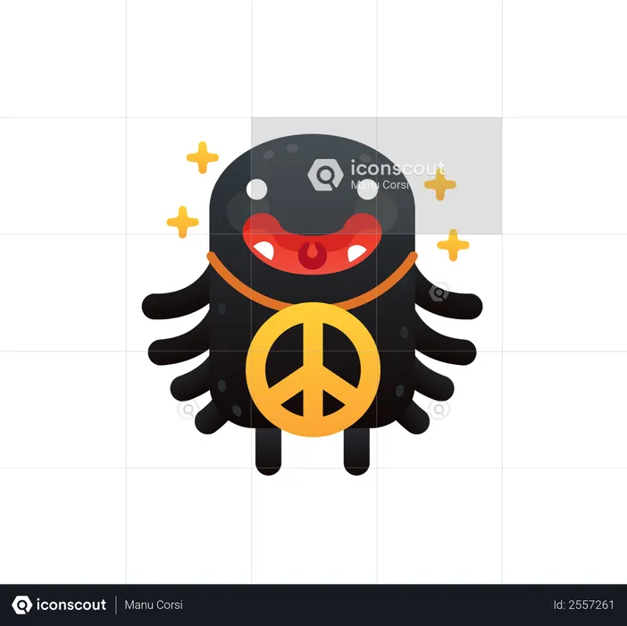 Peace Monster Emoji Illustration