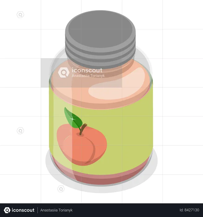 Peach flavoured jam  Illustration