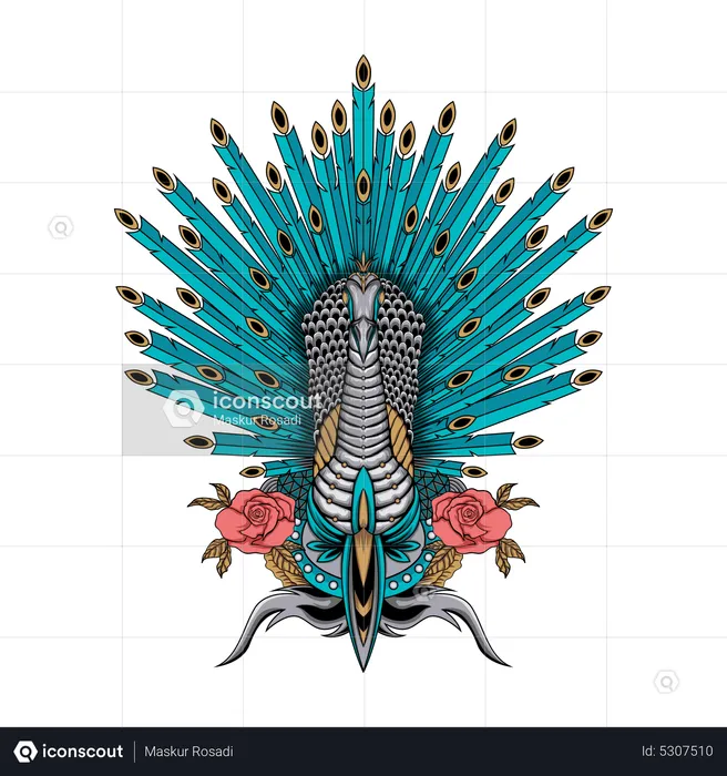 Peacock Ornament  Illustration