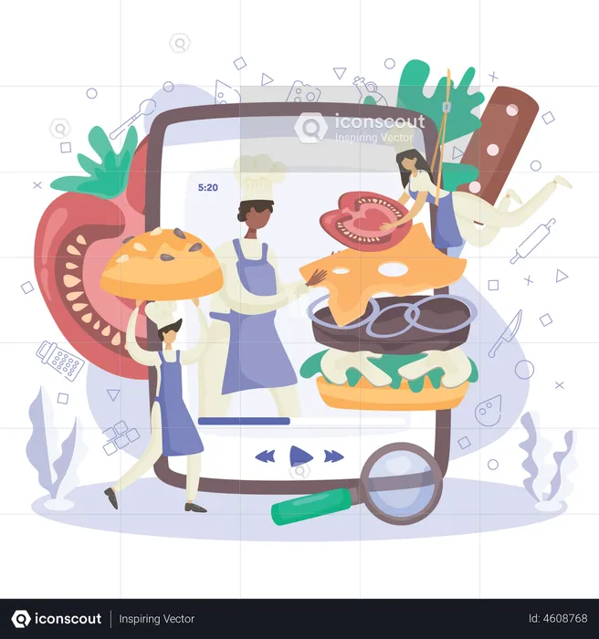 Pedido de hambúrguer online  Ilustração