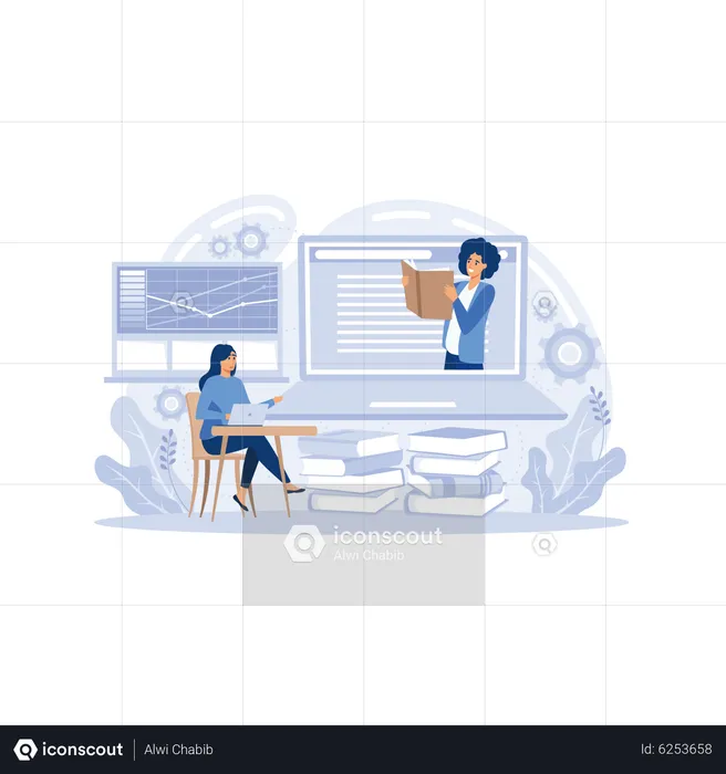 Peer-level web meeting  Illustration