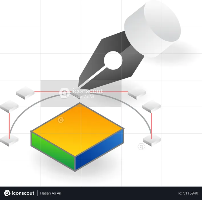 Pen tool design application software  Illustration