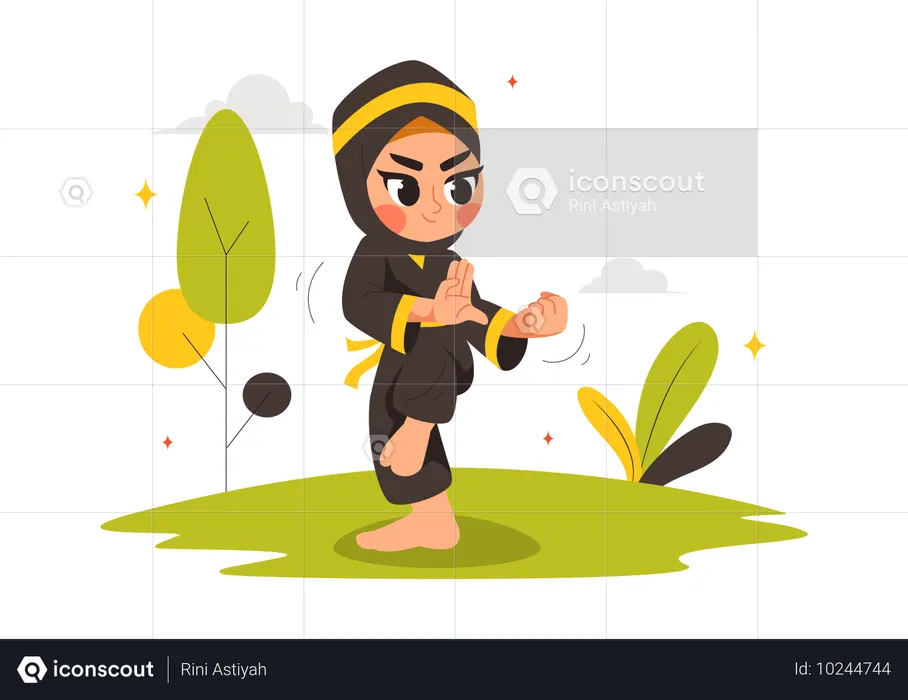 Pencak Silat Sport Illustration  Illustration