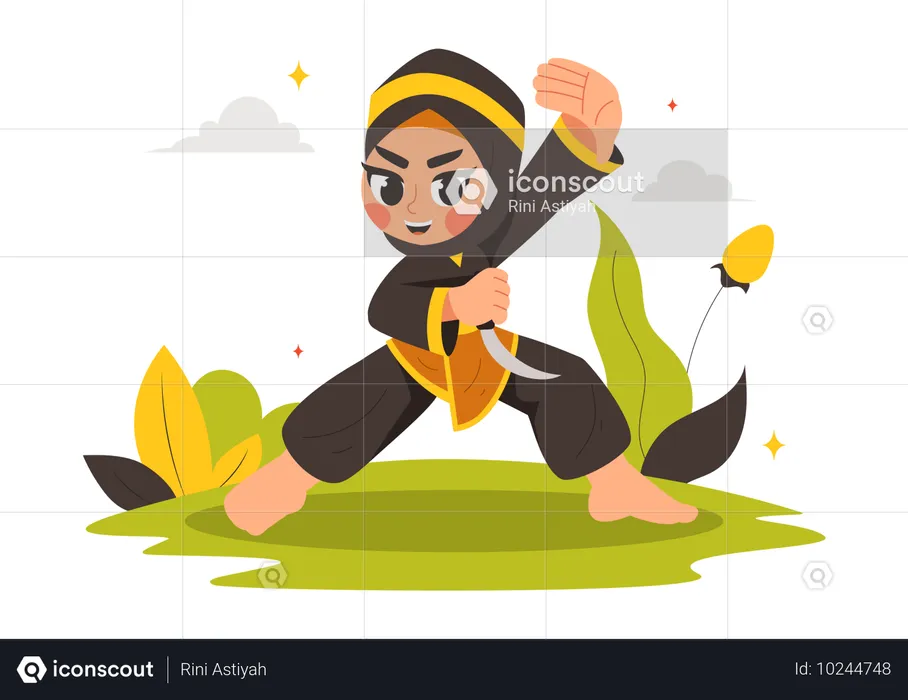 Pencak Silat Sport Illustration  Illustration