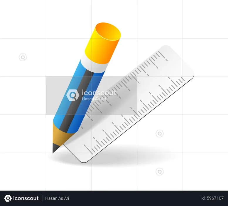 Pencil and ruler  Illustration