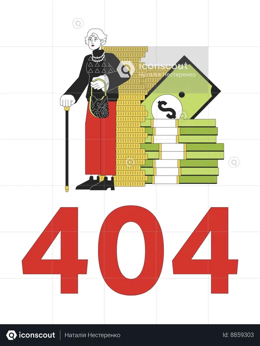 Pension savings error 404 flash message  Illustration