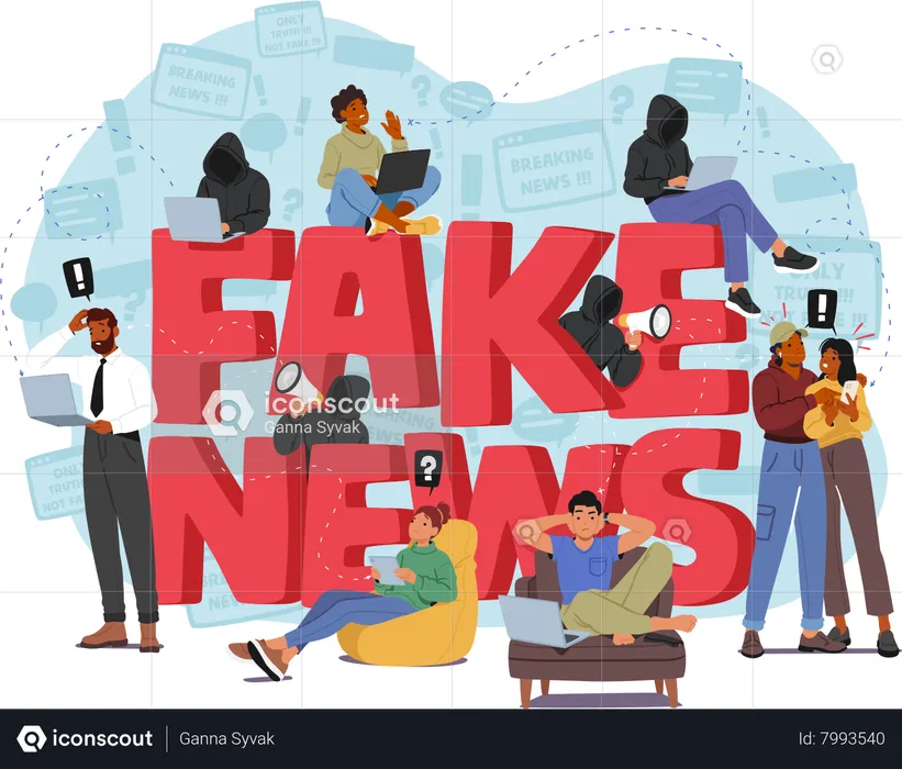 People And Fake News  Illustration