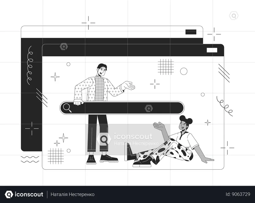 People are doing web surfing  Illustration