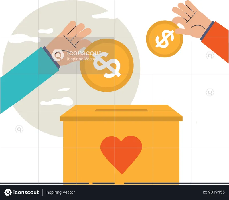 People are donating money  Illustration