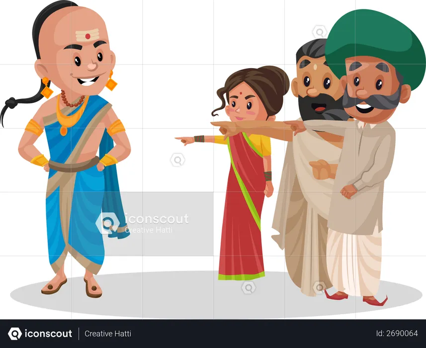 People are laughing at Tenali Ramakrishna  Illustration