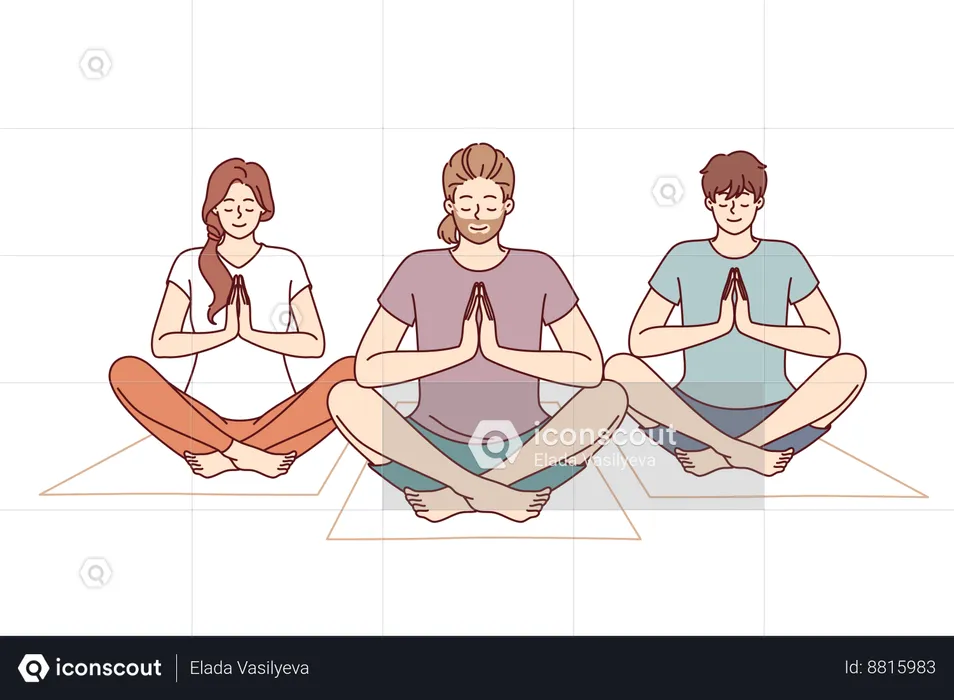 People are practicing yoga  Illustration
