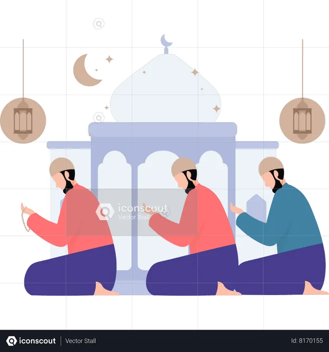 People are praying  Illustration