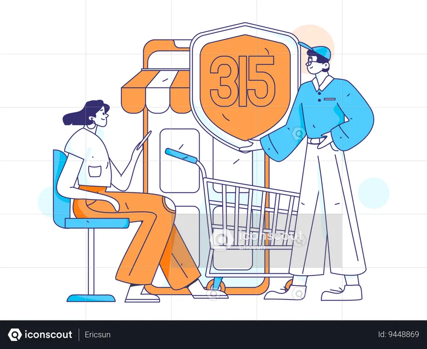 People are securing their credit cards  Illustration