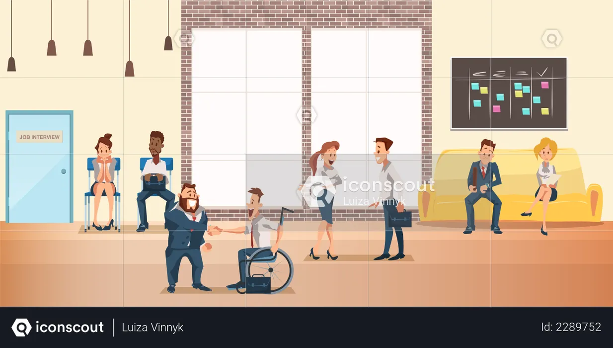 People at Shared Co-working Space  Illustration