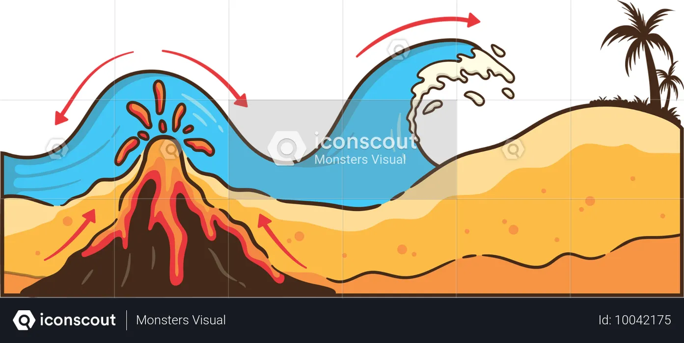 People becomes victim of tsunami disaster  Illustration