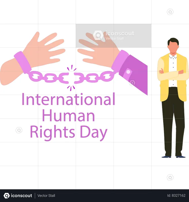 People breaks the shackles of human rights  Illustration
