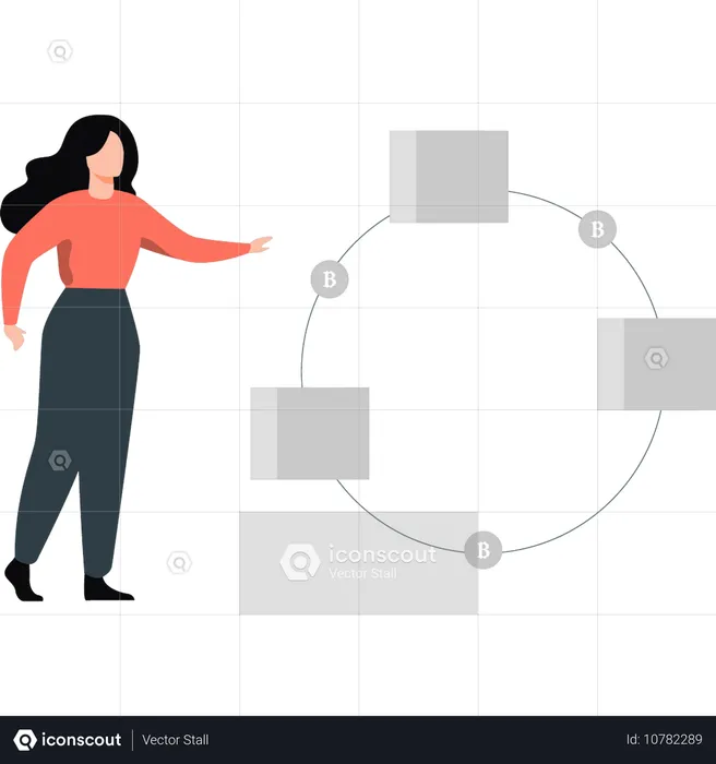 People building blockchain network  Illustration