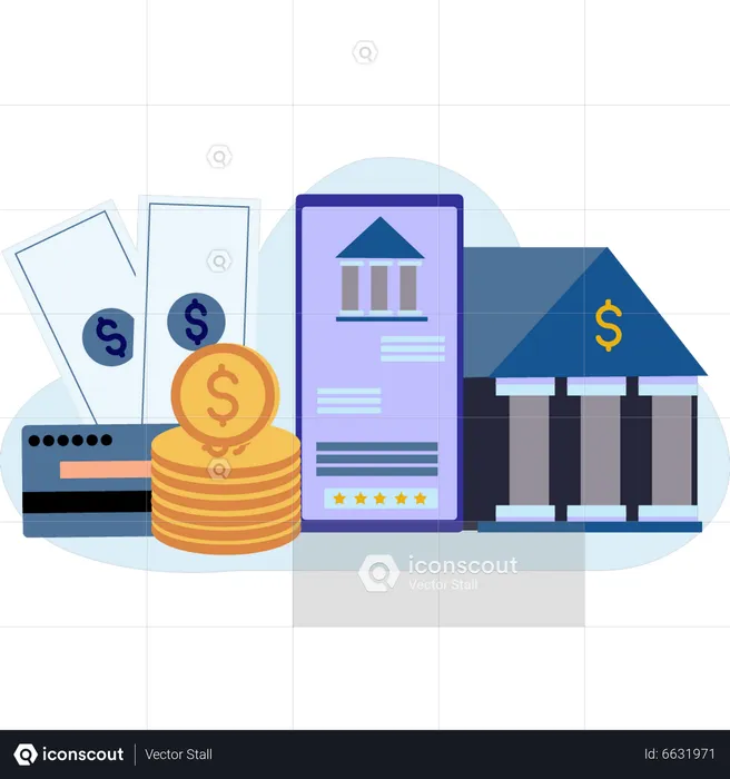 People can do online banking  Illustration