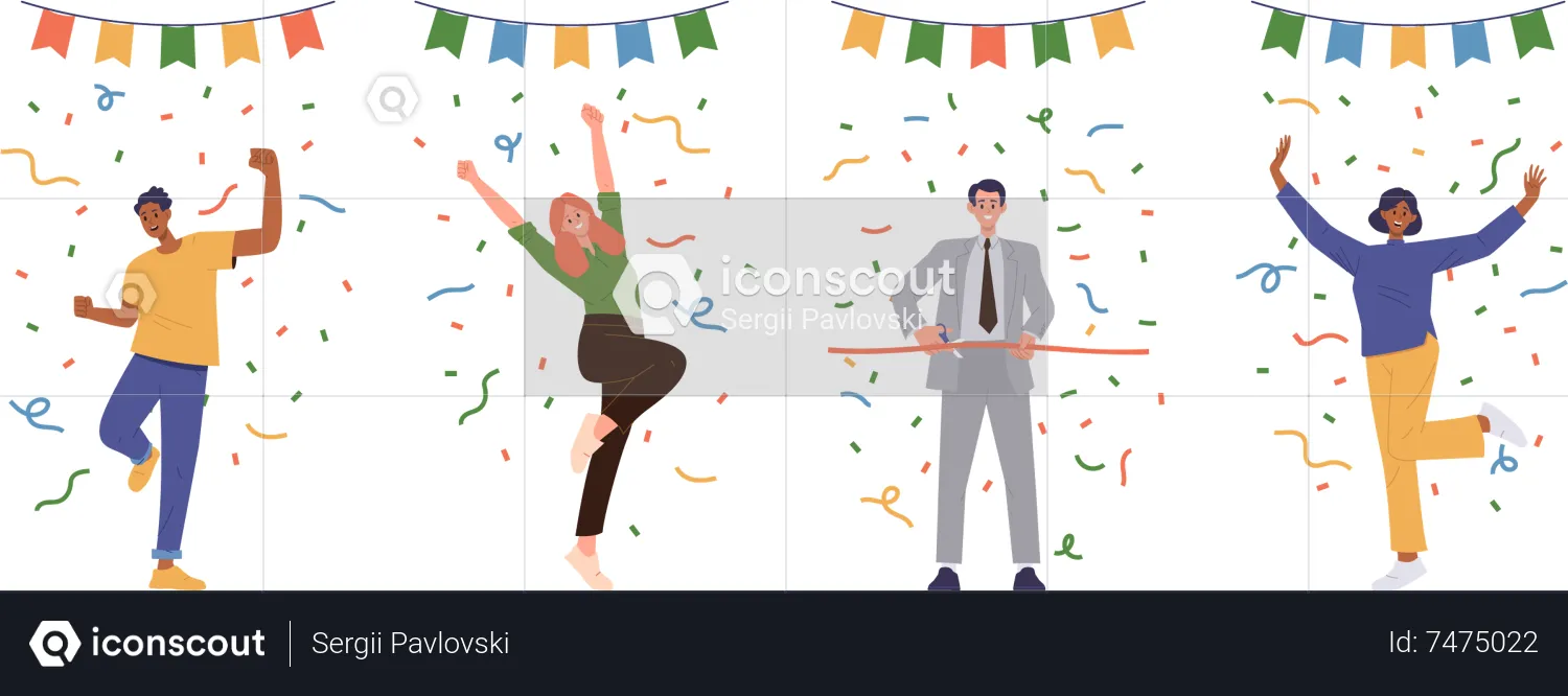 People celebrating party event  Illustration