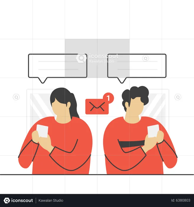 People chatting on phone  Illustration