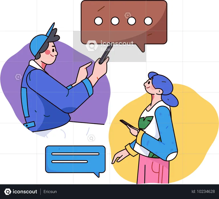 People chatting on social media  Illustration