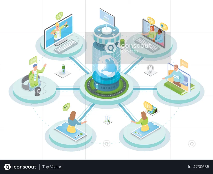 People chatting on video call  Illustration