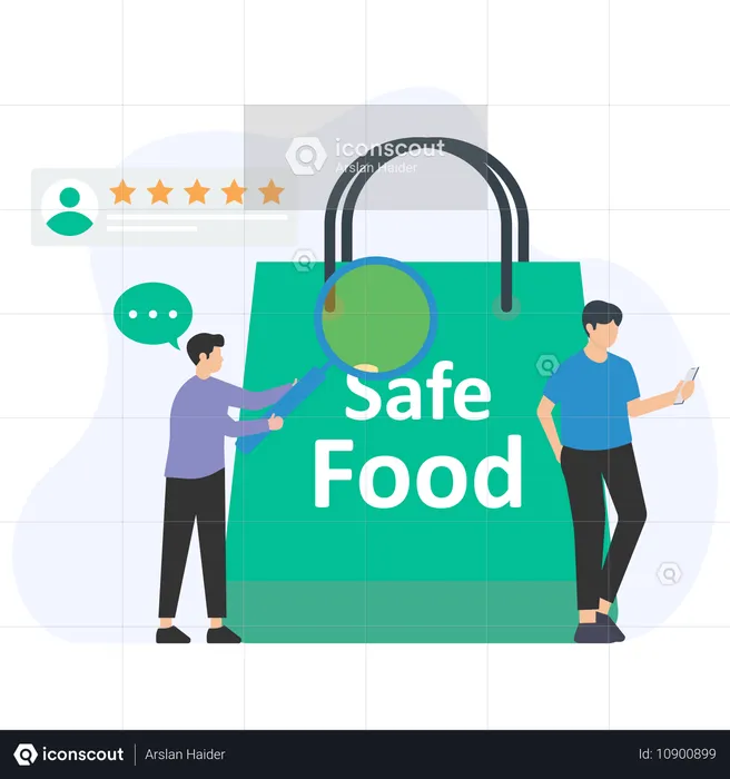 People Check Safe food  Illustration