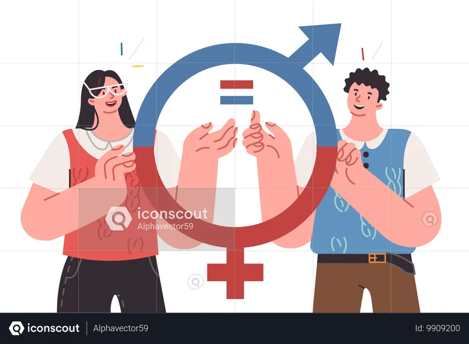 People choose gender equality and non-discrimination  Illustration