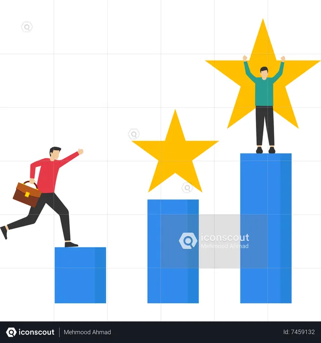 People climbing the corporate ladder  Illustration