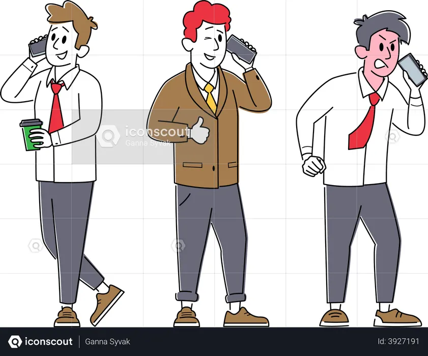 People Communication by Mobile  Illustration