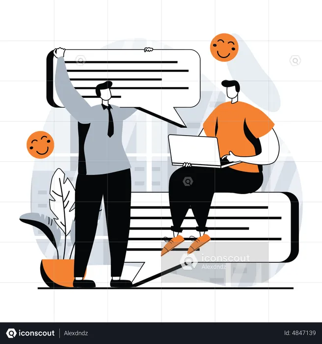 People communication on social media  Illustration