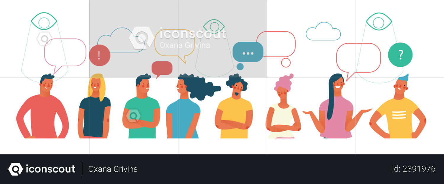 Premium People Conversation Illustration download in PNG & Vector format