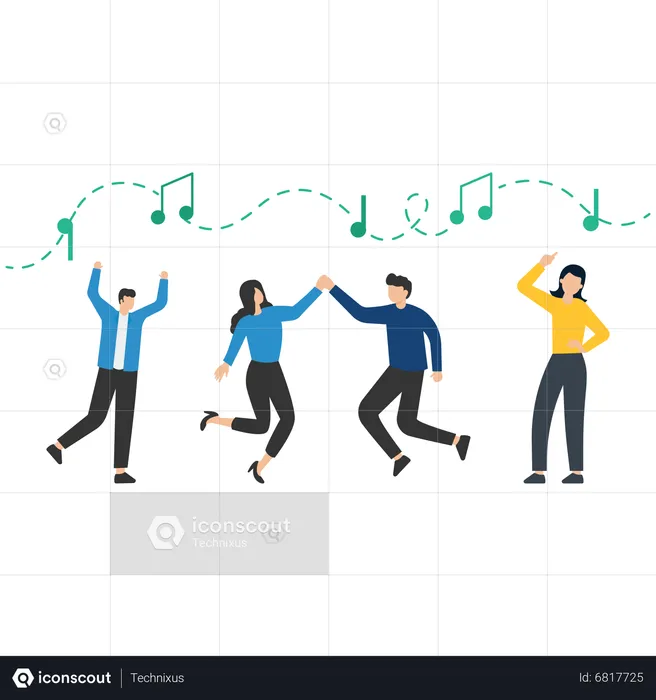 People Dancing  Illustration
