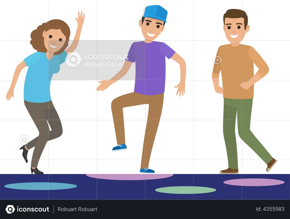 People dancing at party  Illustration