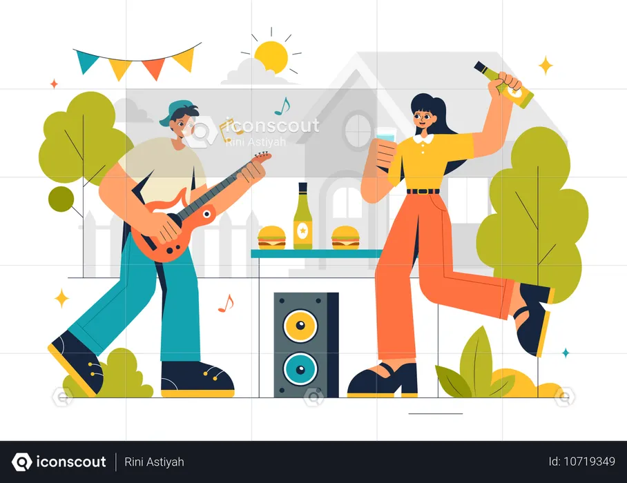 People Dancing  Illustration